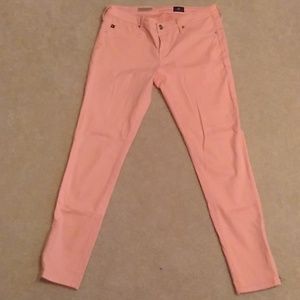 Adriano goldschmied pink haze skinny ankle zip leg
